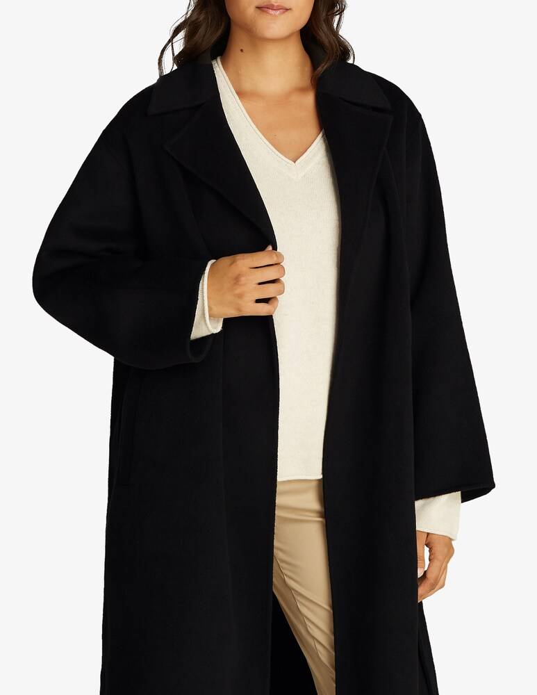 Calvin Klein Cappotto vestaglia lungo con cintura in lana Grande vendita