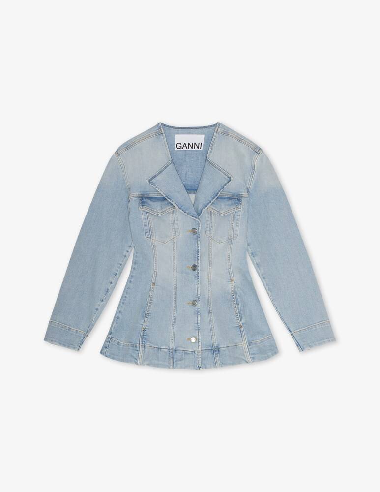 Ganni Blazer aderente in denim colorato Offerta natalizia