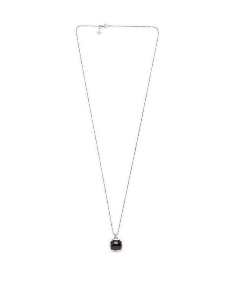 NOVE25 Collana pendente quadrato puntinato onice s150 l70 - nero Sottocosto