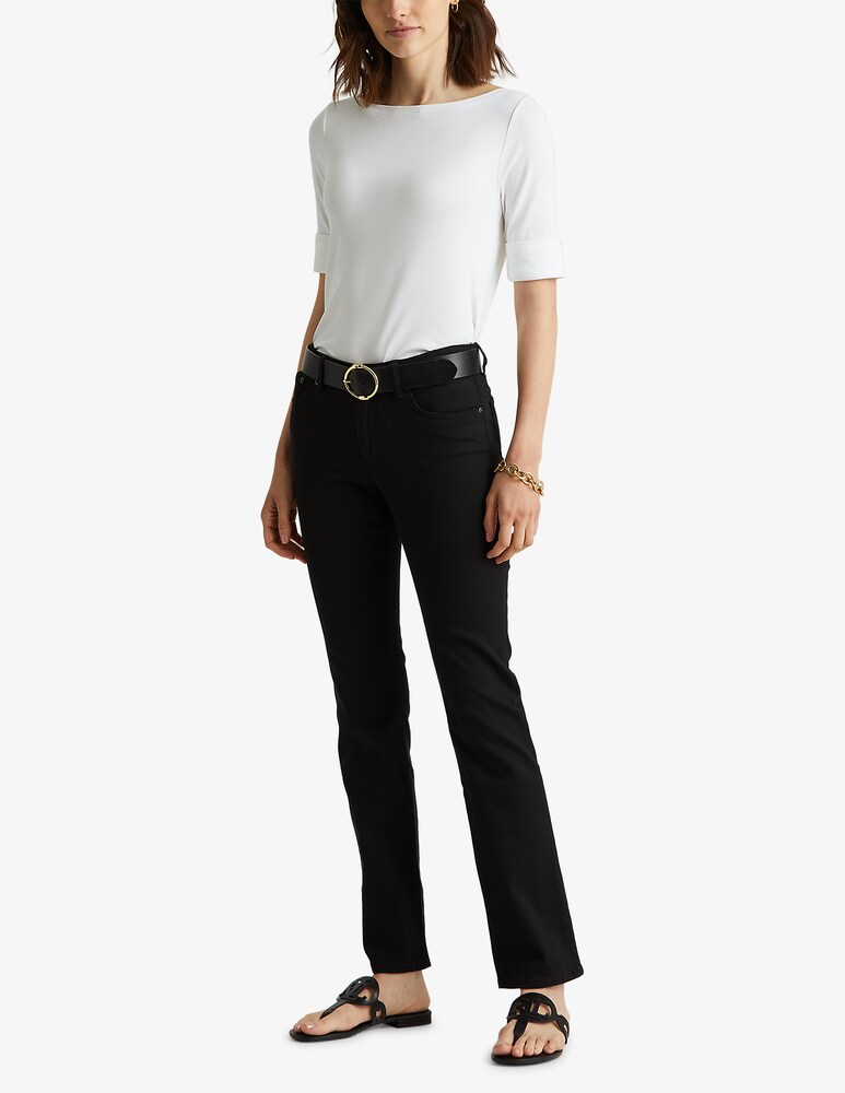Lauren Ralph Lauren Top in cotone con scollo a barchetta Judy Offerta natalizia