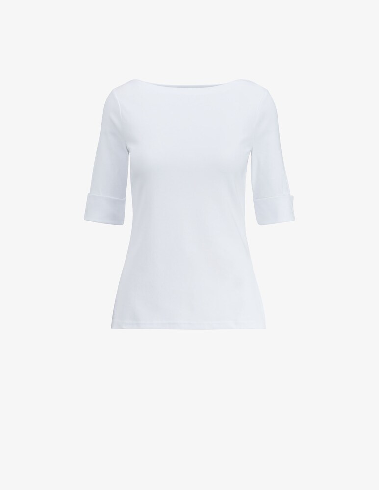 Lauren Ralph Lauren Top in cotone con scollo a barchetta Judy Offerta natalizia