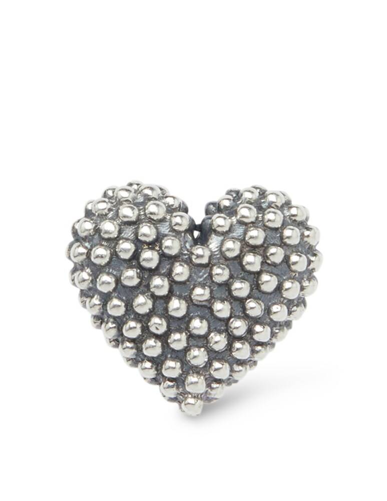 NOVE25 Orecchino singolo lobo cuore puntinato - argento Novità