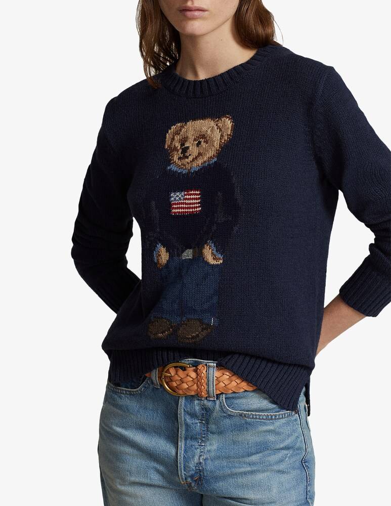 Polo Ralph Lauren Maglione in misto cotone e lino Bear Vendite Flash