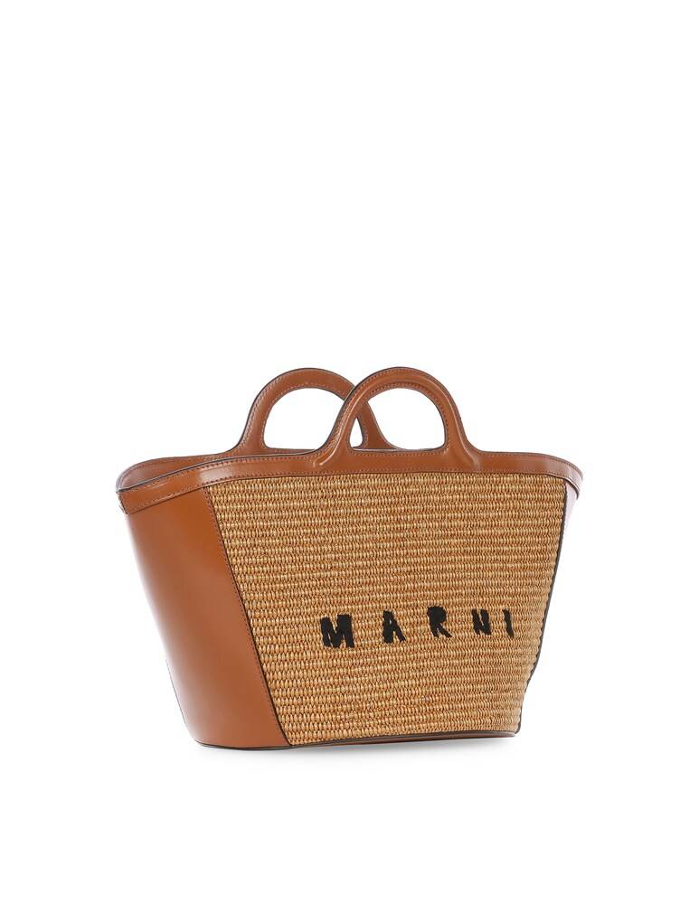 Marni Borsa in pelle e rafia - marrone Offerta speciale
