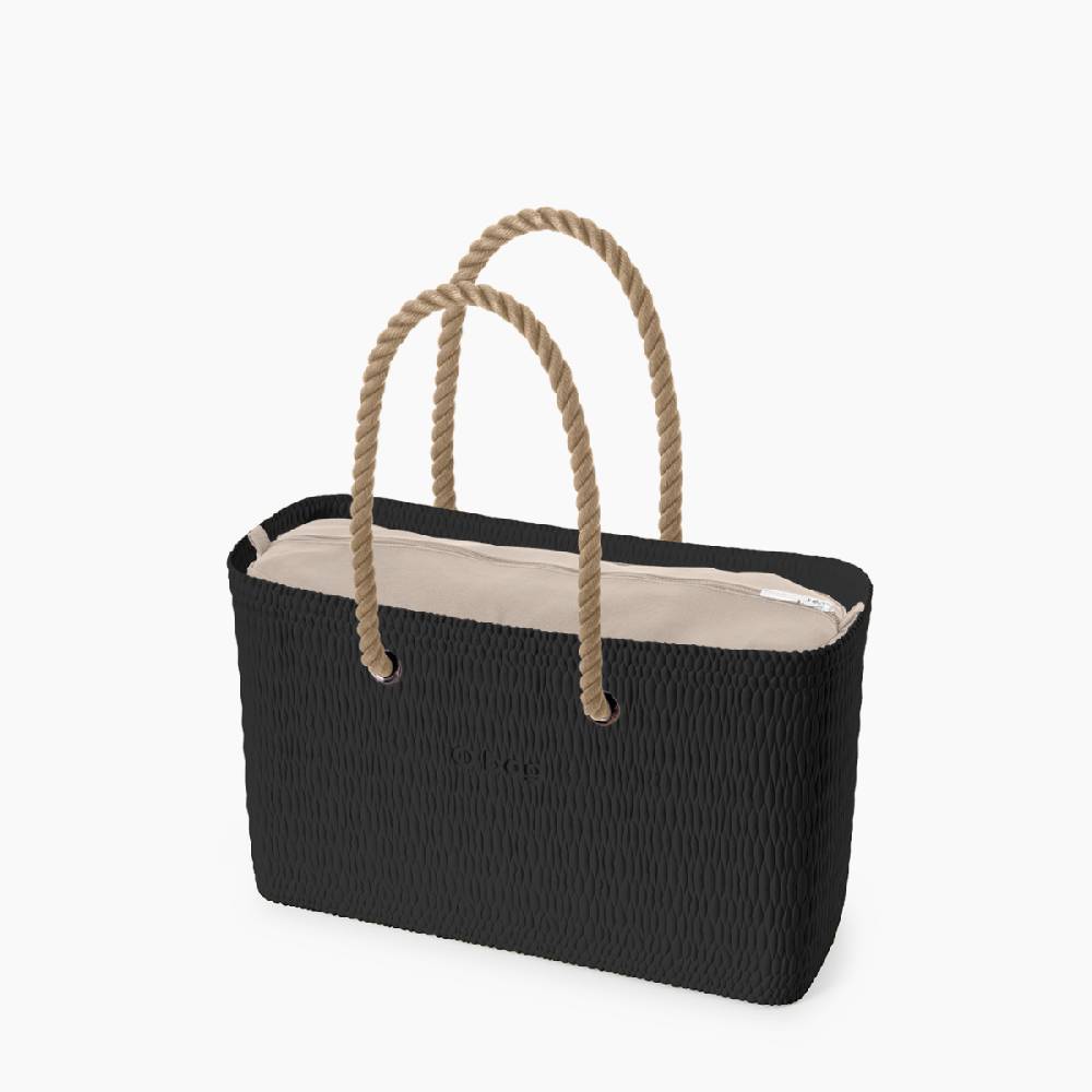 O bag beach nero e naturale