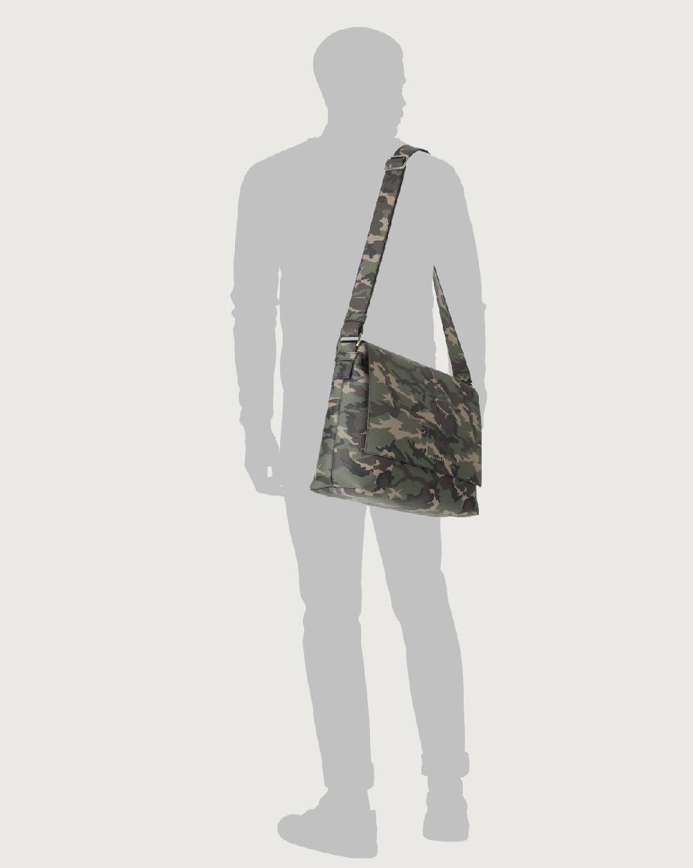 Orciani Borsa messenger Camouflage in pelle Negozio