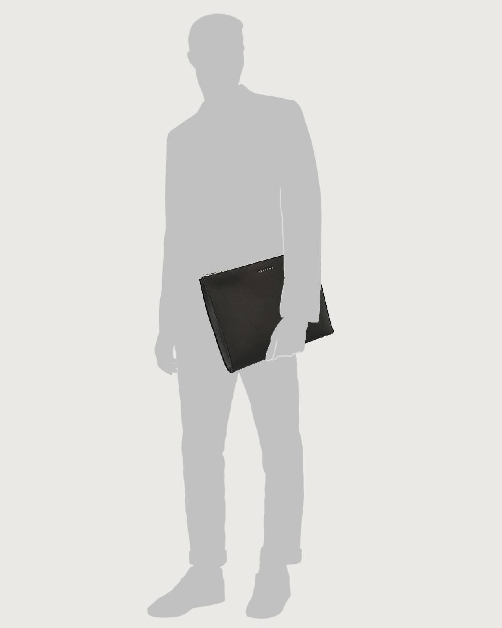 Orciani Pochette slim Timeless in pelle palmellata Nuova
