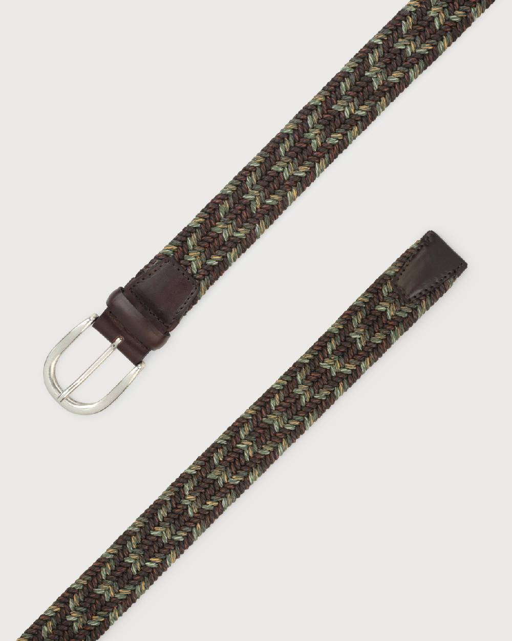 Orciani Cintura elasticizzata Fade Elast in lino e cuoio Offerta