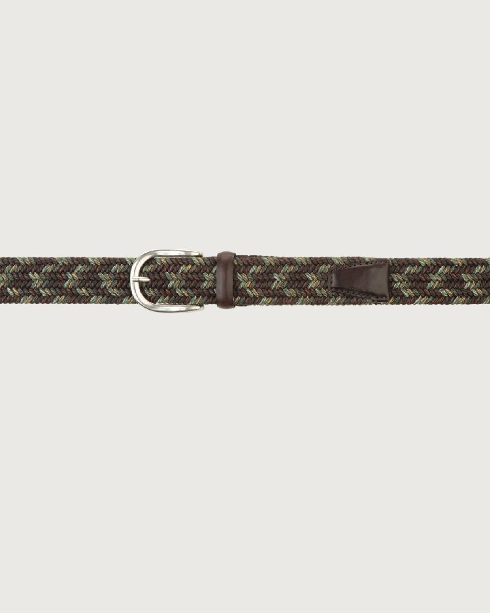 Orciani Cintura elasticizzata Fade Elast in lino e cuoio Offerta