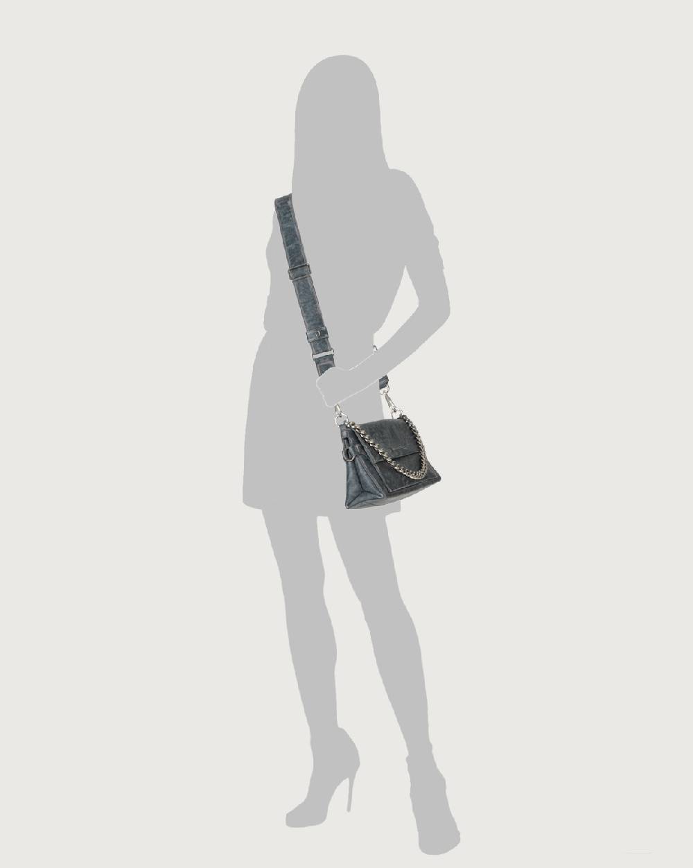 Orciani Borsa a spalla Missy Longuette Delavè in pelle con catena e tracolla Consegna Veloce