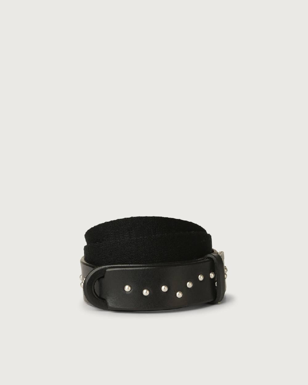 Orciani Cintura Nobuckle Kids Point Metal in cuoio e tessuto