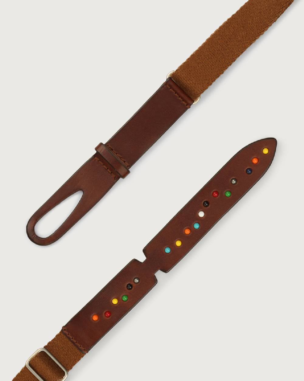 Orciani Cintura Nobuckle Kids Point Color in cuoio e tessuto con micro-borchie Prezzo Ridotto