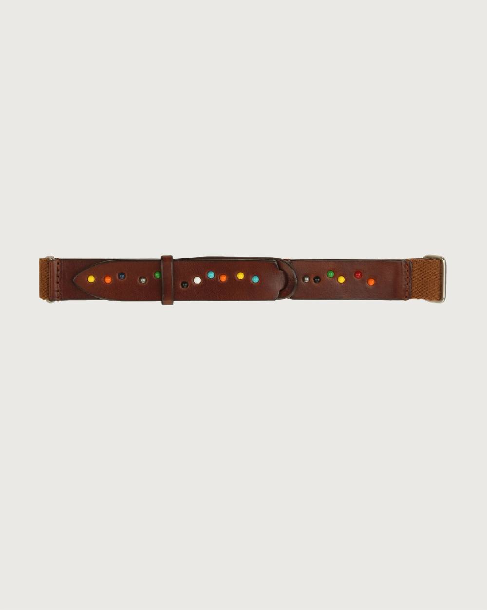 Orciani Cintura Nobuckle Kids Point Color in cuoio e tessuto con micro-borchie Prezzo Ridotto