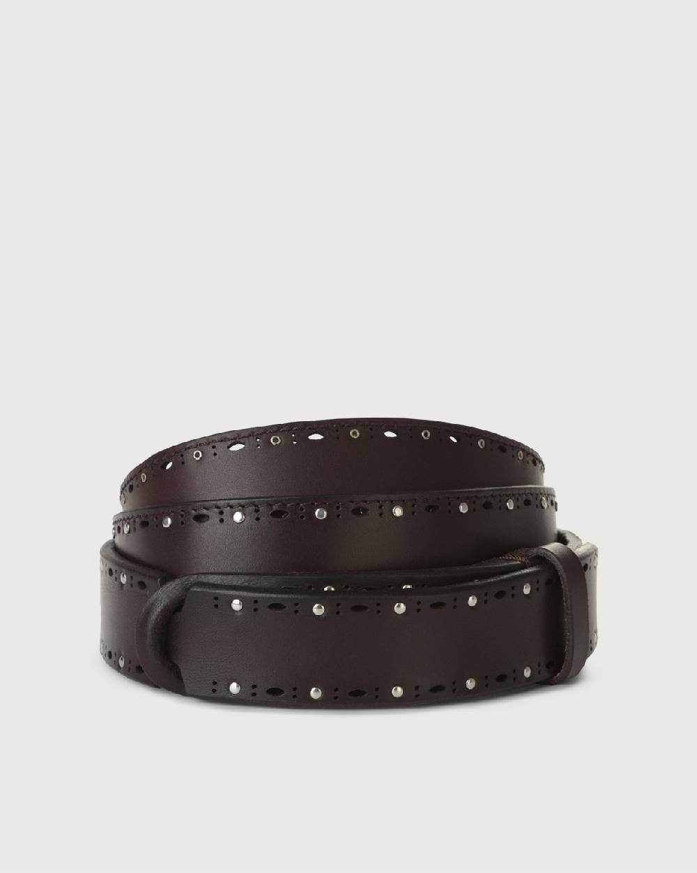Orciani Cintura Nobuckle Bull Soft in cuoio con micro-borchie