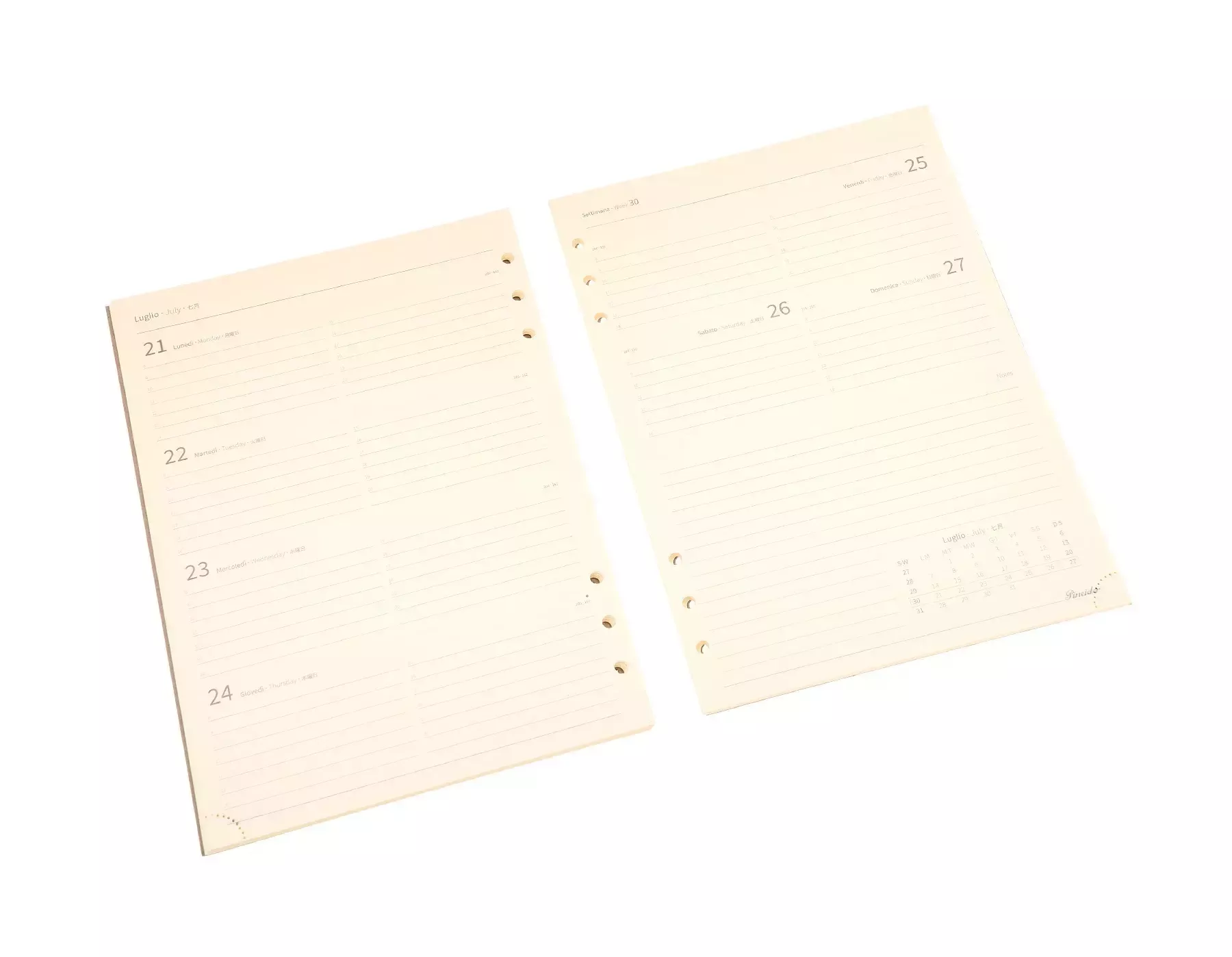 Pineider Agenda Settimanale Milano 2025 in Canvas - 17x24 cm Promozione Limitata