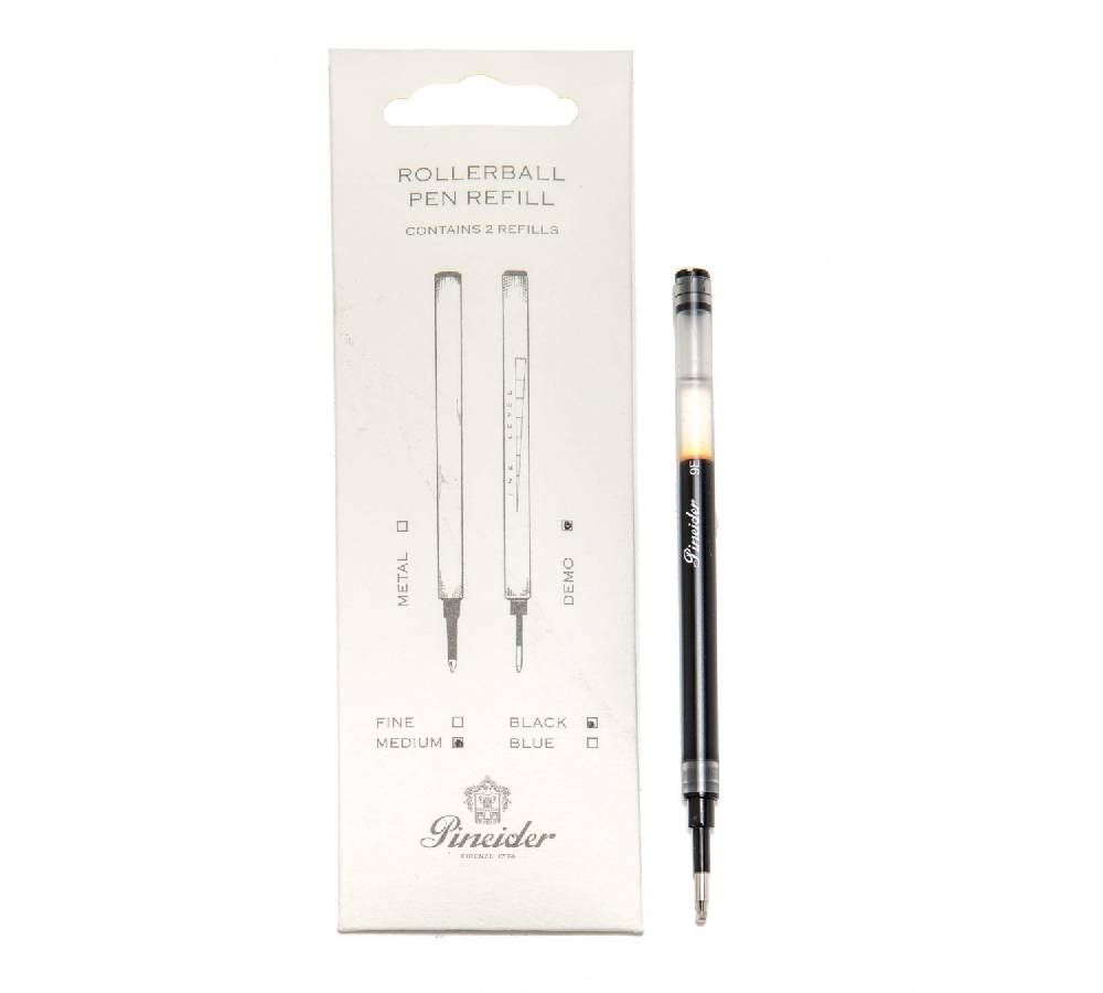 Pineider Ricarica per penna roller color nero - Pennino Medio