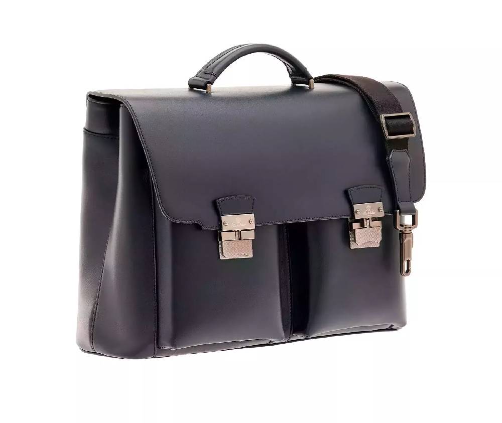 Pineider Double Briefcase in Metro Smooth Soddisfazione Garantita