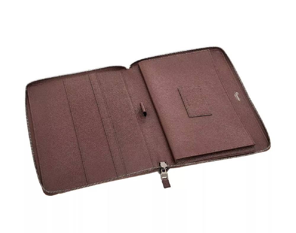 Pineider Porta ipad con zip in Wool Vendita Economica