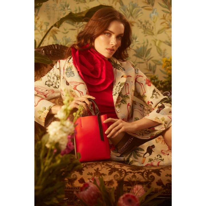 Roberta Gandolfi Cinzia Mini bag in pelle bicolor e tracolla staccabile Vendita