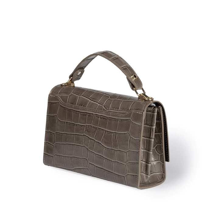 Roberta Gandolfi Nicole cocco compact crossbody borsa in pelle stampa cocco con tramezza interna e tasca esterna con tracolla staccabile e regolabile Saldi Di Fabbrica