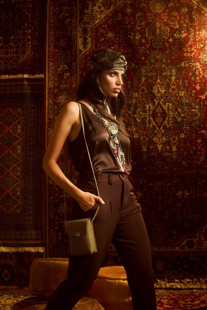 Roberta Gandolfi Elodie minibag and phoneholder in pelle con pratica tasca esterna e tracolla regolabile Nuova