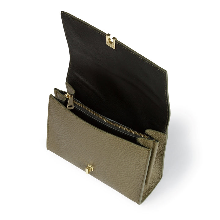 Roberta Gandolfi Elodie compact crossbody borsa in pelle con tramezza interna e tasca esterna con tracolla staccabile e regolabile Italy