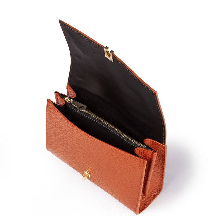 Roberta Gandolfi Elodie compact crossbody borsa in pelle con tramezza interna e tasca esterna con tracolla staccabile e regolabile Italia