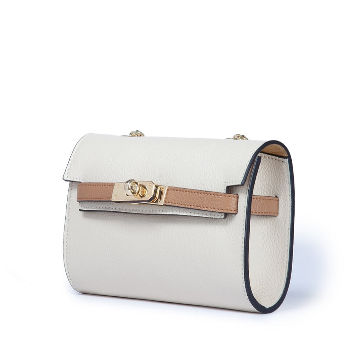 Roberta Gandolfi Chiara tracollina crossbody con chiusura girello e tracolla in catena In Linea