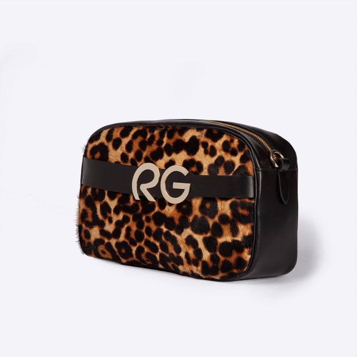 Roberta Gandolfi Dafne pony camera in pelle stampa animalier con tracolla staccabile Promozione Limitata