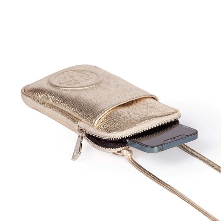 Roberta Gandolfi RG Phone holder in pelle di vitello con tracolla staccabile e regolabile Nuovo