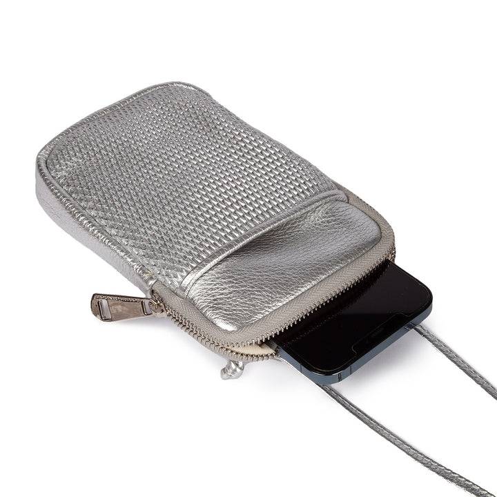 Roberta Gandolfi Yuma Phone holder in pelle di vitello con tracolla staccabile e regolabile e tasca esterna Qualità Garantita