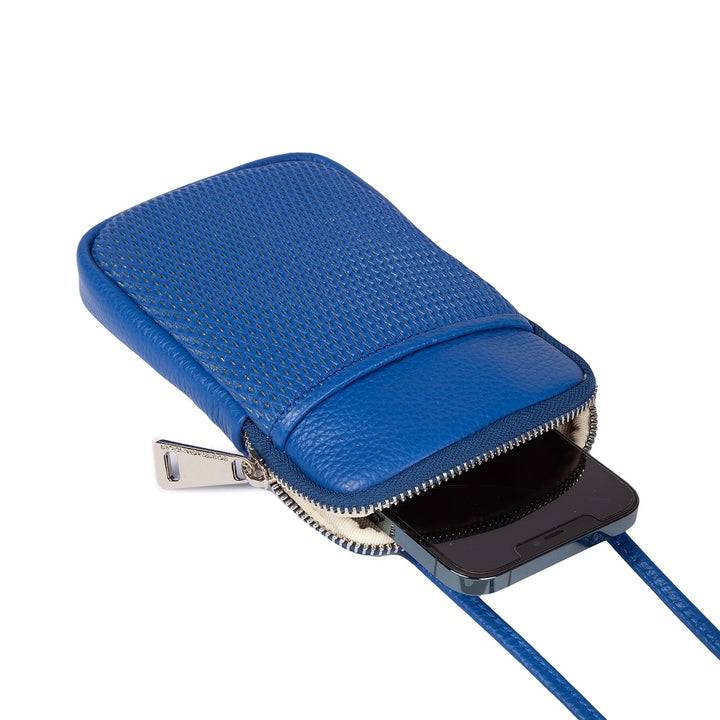 Roberta Gandolfi Yuma Phone holder in pelle di vitello con tracolla staccabile e regolabile e tasca esterna Negozi Online