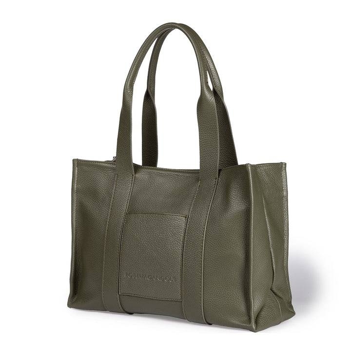 Roberta Gandolfi Tessa shopping in pelle con charms colorato e pratica tasca esterna Saldi Di Fabbrica
