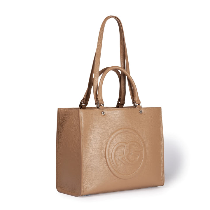 Roberta Gandolfi Roberta Pelle medium Borsa a mano in pelle con doppi spallacci per essere portata a spalla e tramezza Nuova