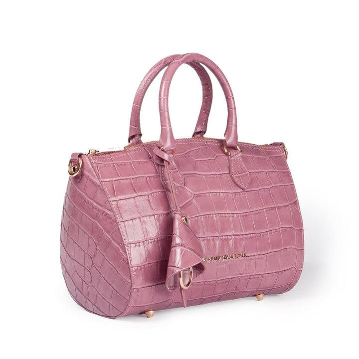 Roberta Gandolfi Nicole Cocco bowling in pelle lucida stampa cocco con tracolla staccabile e regolabile Promozione Limitata