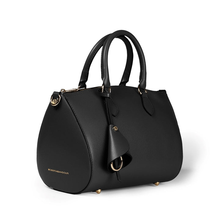 Roberta Gandolfi Nicole bowling in pelle stampa "light saffiano" con tracolla staccabile e regolabile Shopping Online