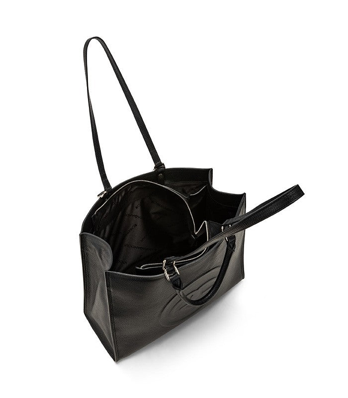 Roberta Gandolfi Roberta Pelle Large Borsa a mano in pelle con doppi spallacci per essere portata a spalla e tramezza Vendite Flash