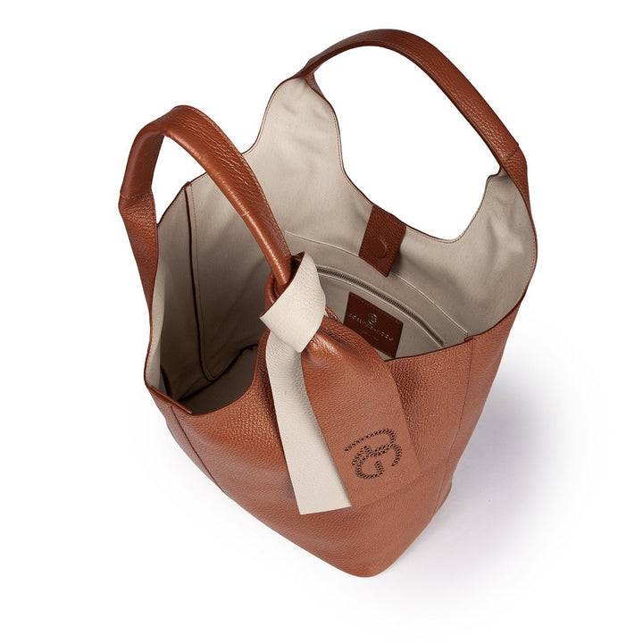 Roberta Gandolfi Maia Tote borsa hobo in pelle martellata Nuova