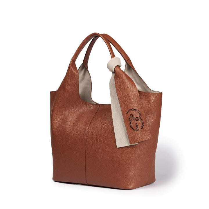 Roberta Gandolfi Maia Tote borsa hobo in pelle martellata Nuova