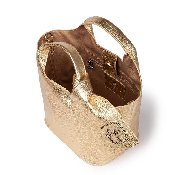 Roberta Gandolfi Maia handbag borsa a mano in pelle martellata e tracolla staccabile Fino Al -60%