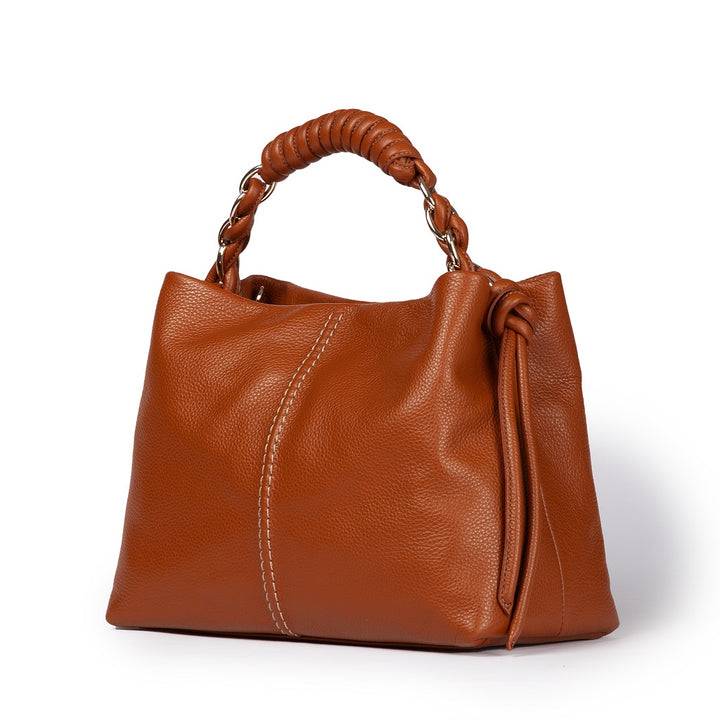 Roberta Gandolfi Amina small borsa a mano in pelle con manico tubolare fasciato e tracolla staccabile Presa