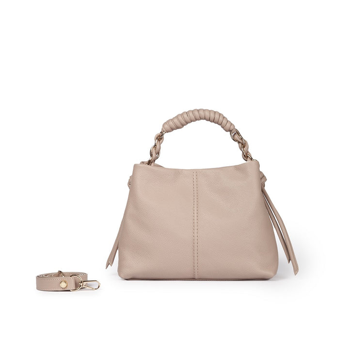 Roberta Gandolfi Amina small borsa a mano in pelle con manico tubolare fasciato e tracolla staccabile