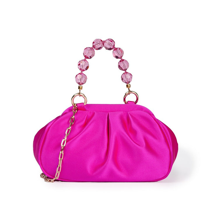 Roberta Gandolfi Sirenetta Puffy mini bag in raso di seta e manico gioiello
