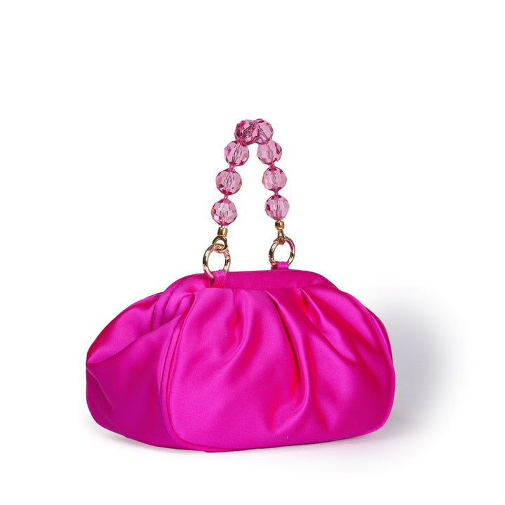 Roberta Gandolfi Sirenetta Puffy mini bag in raso di seta e manico gioiello In Vendita