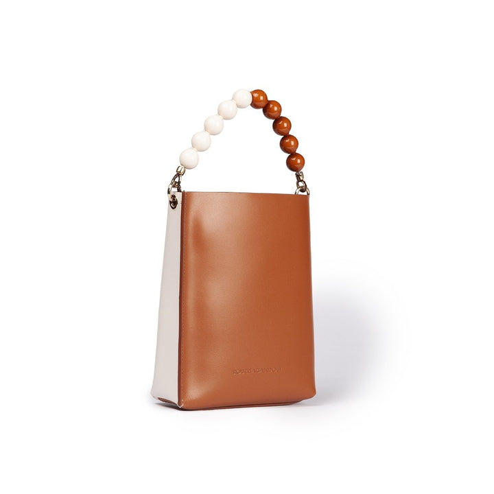 Roberta Gandolfi Zoe mini bag in pelle bicolor e manico gioiello Italy