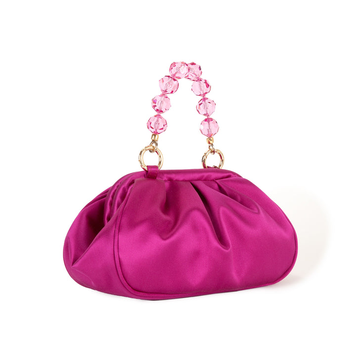 Roberta Gandolfi Sirenetta Puffy mini bag in raso di seta e manico gioiello Italia