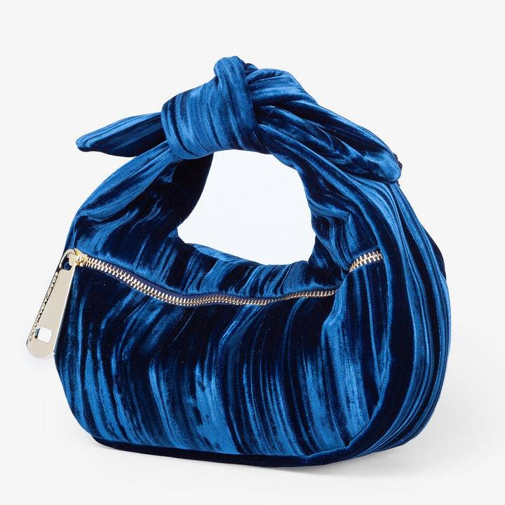 Roberta Gandolfi Bunny Velvet borsa a mano con tracolla staccabile in velluto plissè Nuovo