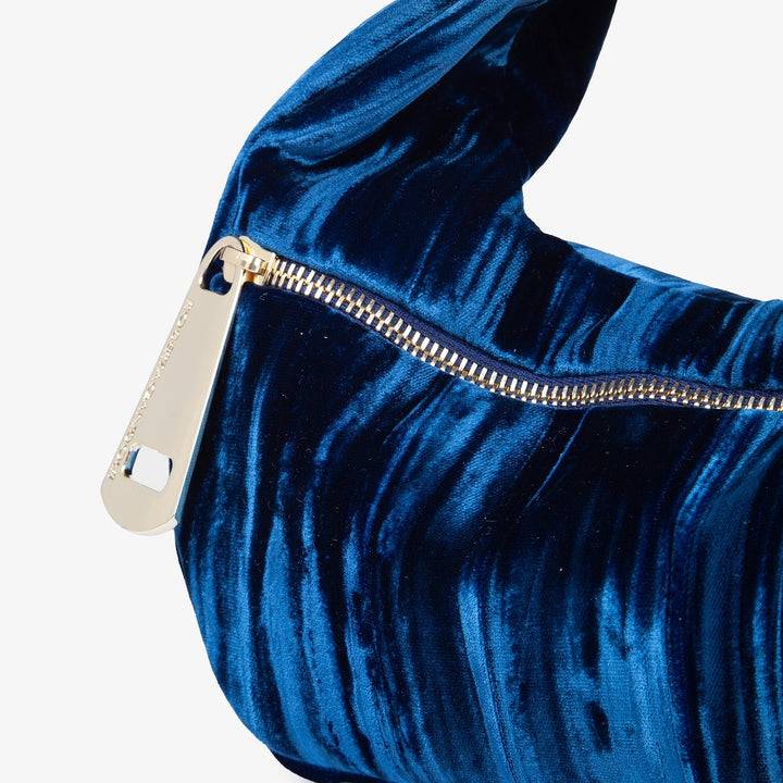 Roberta Gandolfi Bunny Velvet borsa a mano con tracolla staccabile in velluto plissè Nuovo