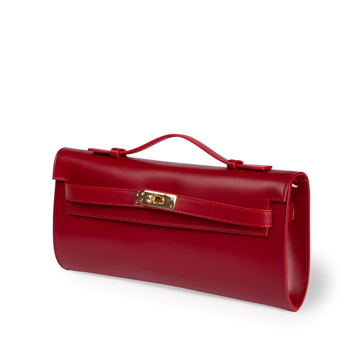 Roberta Gandolfi Jade cluch borsa in pelle con chiusura manico retrattile e tracolla staccabile e regolabile Qualità