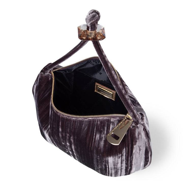 Roberta Gandolfi Sirenetta baguette velluto plissè con elemento gioiello Promozione Limitata